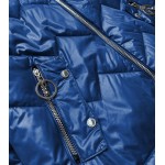 Dámska jarná bunda s kapucňou modro-čierna  (BH2003BIG)