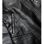 Dámska koženková bunda čierna  (B17)