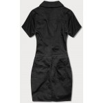 Dámske šaty s golierom čierne (GD6663)