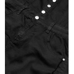 Dámske šaty s golierom čierne  (GD6661)