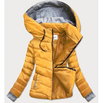 Dámska zimná bunda s kapucňou žltá  (717ART)
