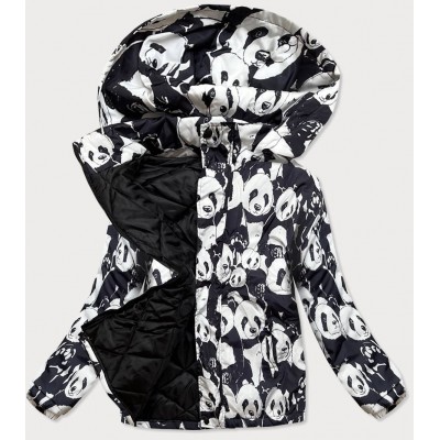 Dámska zimná bunda oversize panda bielo-čierna (731ART)