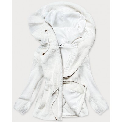 Dámska kožušinová bunda biela (BR9596-9)