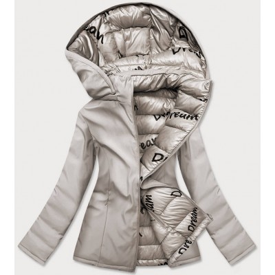 Dámska obojstranná zimná bunda béžová  (H1016)