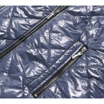 Dámska lesklá jesenná bunda( šedomodrá BR9756-72)