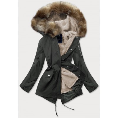 Dámska zimná bunda  khaki-hnedá  (B533-1107)