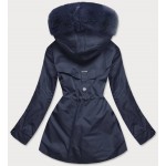 Dámska zimná bunda s odopínateľnou teplou podšívkou tmavomodrá  (B2717-3)