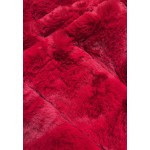 Krátka dámska kožušinová bunda  červená (BR9749-4)