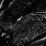 Dámska koženková bunda čierna (B9737-101)