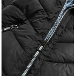 Dámska zimná bunda s kožúškom čierna (M21007)
