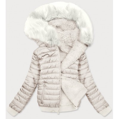 Obojstranná zimná bunda ecru (H1032-11)