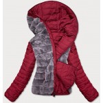 Dámska obojstranná zimná bunda červená (M21507)