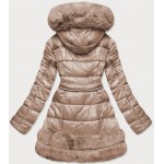 Prešívaná dámska zimná bunda béžová  (FM16-3)