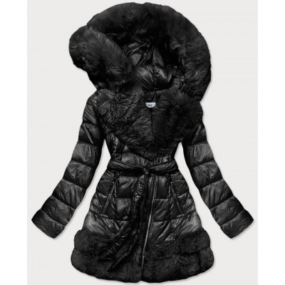 Prešívaná dámska zimná bunda čierna  (FM16-01)