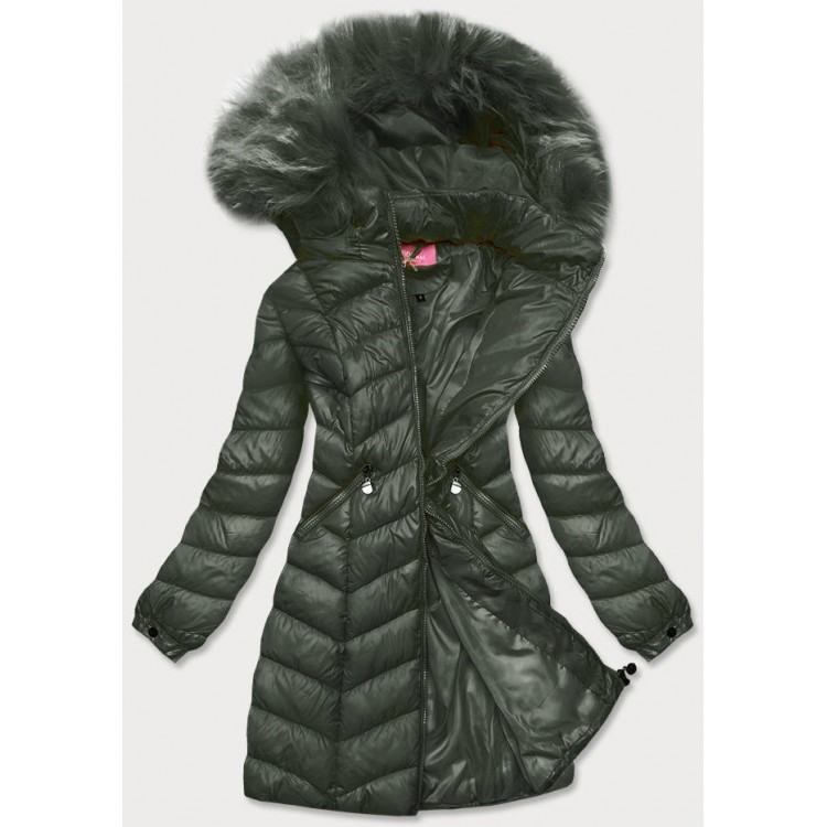Dámska zimná bunda tmavozelená  (8916-M)