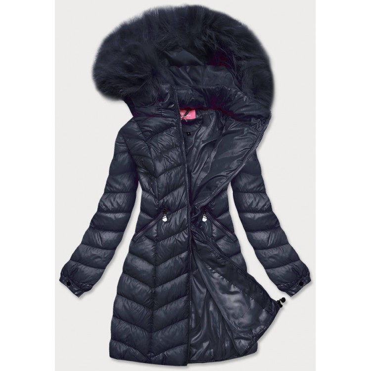Dámska zimná bunda tmavomodrá  (8916-E)