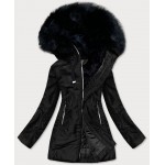 Dámska zimná bunda s kapucňou čierna (8951-C)
