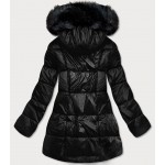 Dámska asymetrická zimná bunda čierna   (8953-A)