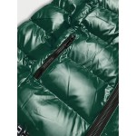 Dámska metalická zimná bunda s kapucňou zelená  (XW808X)