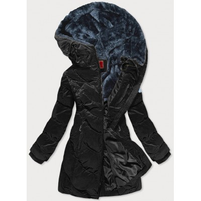 Dámska zimná bunda s kapucňou čierna (M-21306)