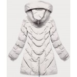 Dámska zimná bunda s kapucňou béžová (M-21306)
