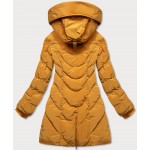 Dámska zimná bunda s kapucňou žltá  (M-21306)