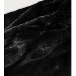 Dámska jesenná kožušinová bunda čierna  (BR9743-1)