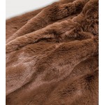Dámska jesenná kožušinová bunda hnedá BR9743-22)