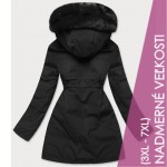 Dámska zimná bunda s ozdobnou podšívkou čierna (R9577)