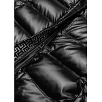 Lesklá dámska zimná bunda čierna (W823)