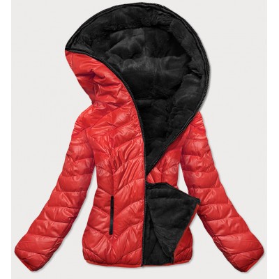Dámska obojstranná zimná bunda červená (M832A)