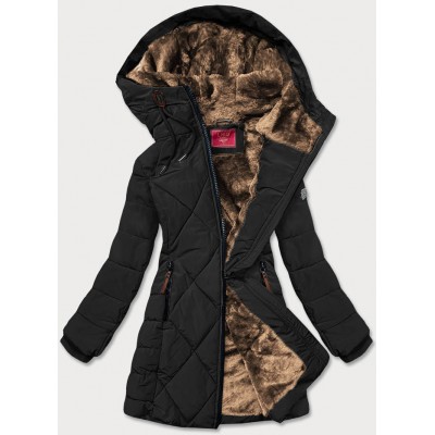 Dámska zimná bunda s kapucňou čierna (M-21003)