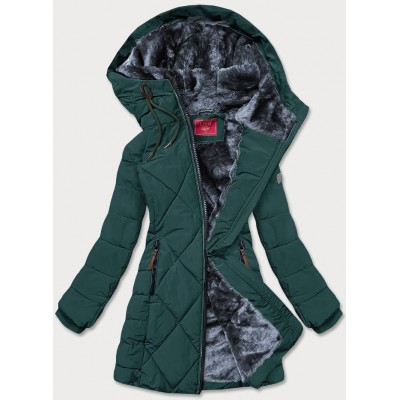 Dámska zimná bunda s kapucňou zelená (M-21003)