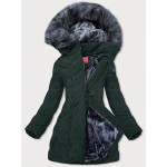 Dámska zimná bunda s kapucňou zelená (M-21308)