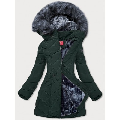 Dámska zimná bunda s kapucňou zelená (M-21308)