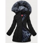 Dámska zimná bunda s kapucňou čierna  (M-21308)
