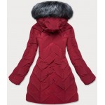 Dámska zimná bunda s kapucňou červená (M-21308)