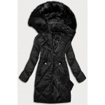 Dlhá dámska zimná bunda čierna  (23070-1)