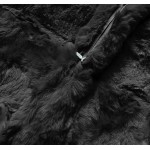 Dámska kožušinová bunda čierna  (BR9741-1)