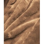 Dámska zimná bunda s kožušinou karamelová (M-21501)