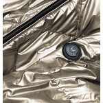 Dámska zimná metalická bunda svetlozlatá  (CAN-585BIG)