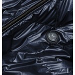 Dámska zimná metalická bunda tmavomodrá  (CAN-585BIG)