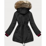 Dámska zimná bunda s kapucňou čierna  (CAN-579)