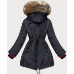 Dámska zimná bunda s kapucňou tmavomodrá (CAN-579)