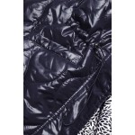 Dámska jarná bunda s ozdobnou podšívkou tmavomodrá  (BH2182)
