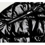 Dámska lesklá vesta s kapucňou čierna (7005BIG)