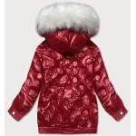 Dámska zimná bunda s tlačeným vzorom červená  (8261)