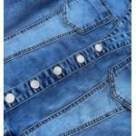 Krátke dámske jeansové šaty modré  (GD6601)