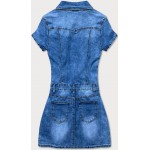 Krátke dámske jeansové šaty modré  (GD6601)