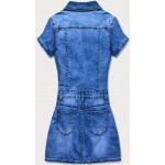 Dámske jeansové šaty na zips modré  (GD6606)